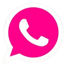 a pink phone logo with a black background